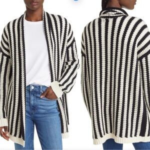 NEW Nordstrom Signature Chainette Stripe Wool & Cashmere Cardigan